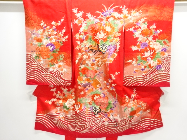 JAPANESE KIMONO / CHILDRENS KIMONO / HANAGURUMA PATTERN